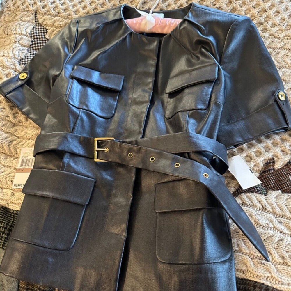Brand NWT New With Tags Michael Kors Originally $179.50 Faux Leather Jacket 12